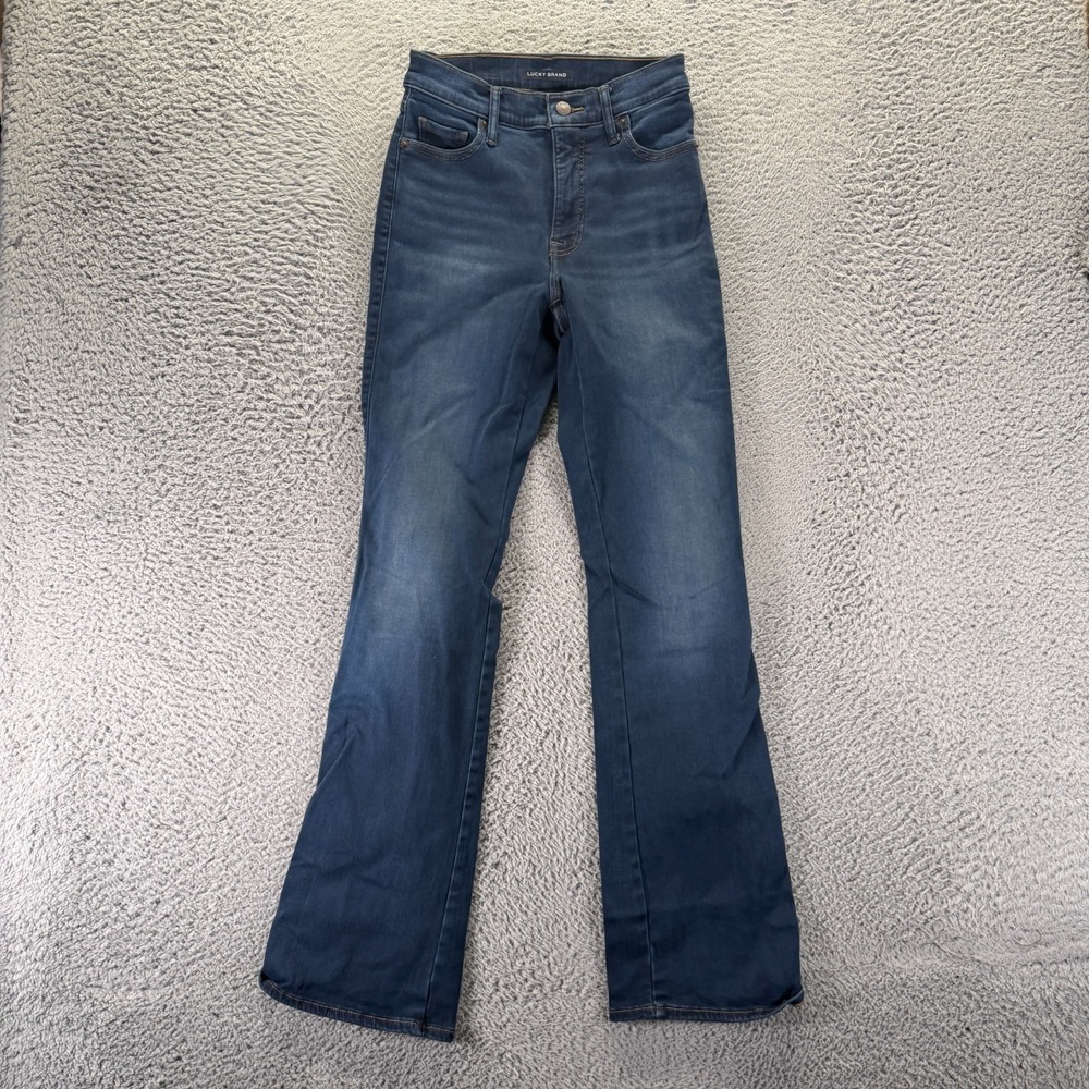 Lucky Brand Uni Jeans Women's 2 Blue Cotton Denim Bootcut Travel Faded Stretch